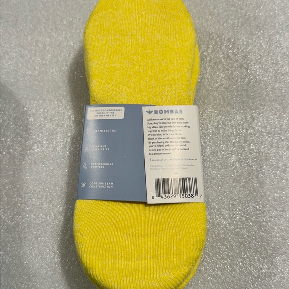 Bombas Bright Yellow No-Show Socks Medium 4 Ct Lot - Picture 5 of 5